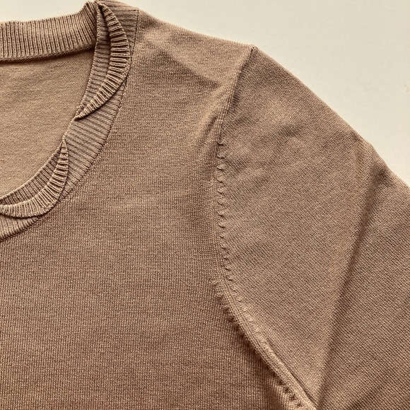 NWT Pendleton Silk Suit Sweater Short Sleeves Size SP Sable Brown Scallop Crew - Picture 6 of 15